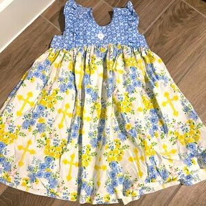 Cotton cross and floral print dress
